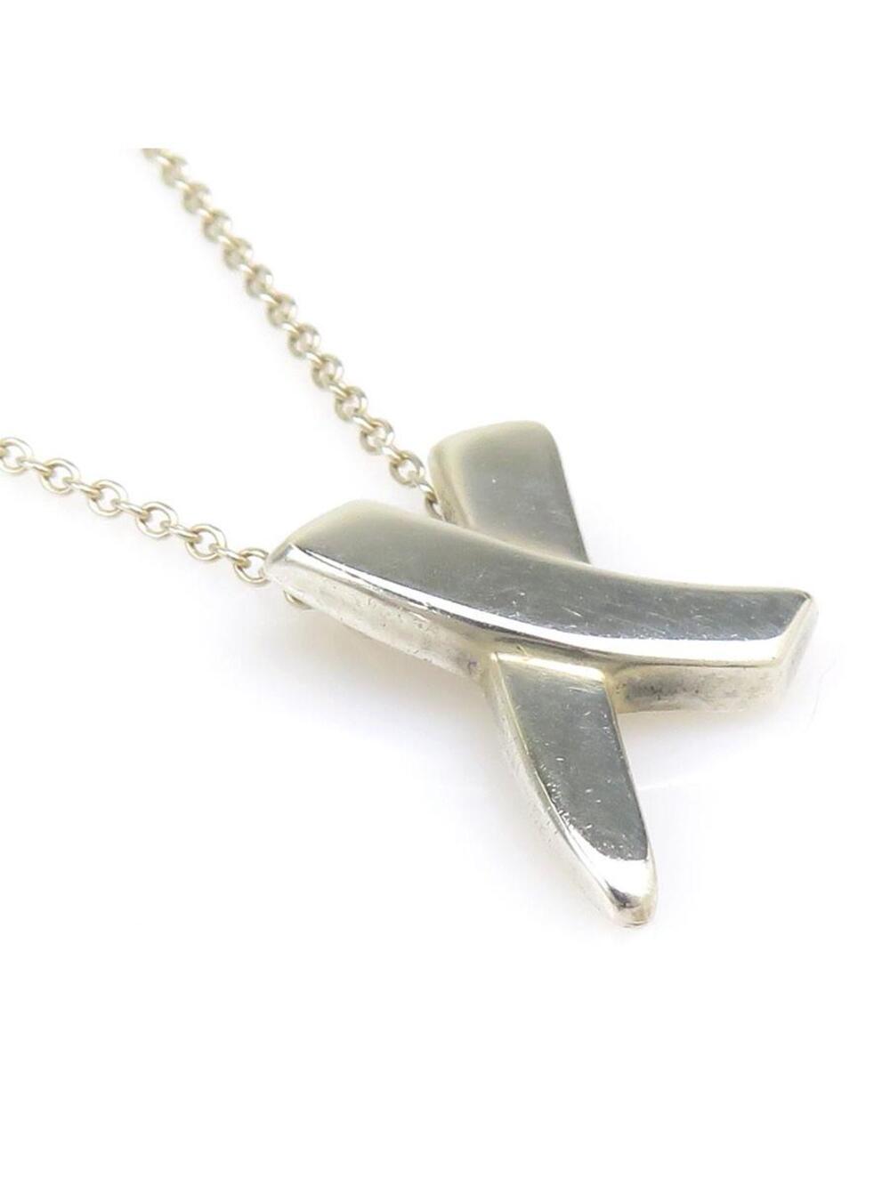 Auth Tiffany&Co. X Kiss Necklace Silver #302986T12B